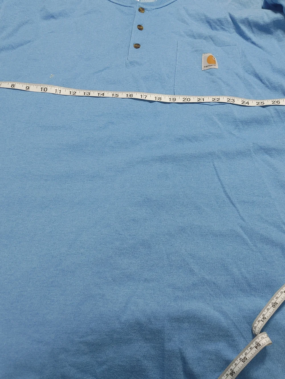 Carhartt Light Blue Short-Sleeve Henley with Chest Pocket 4XL - Picture 3 of 8